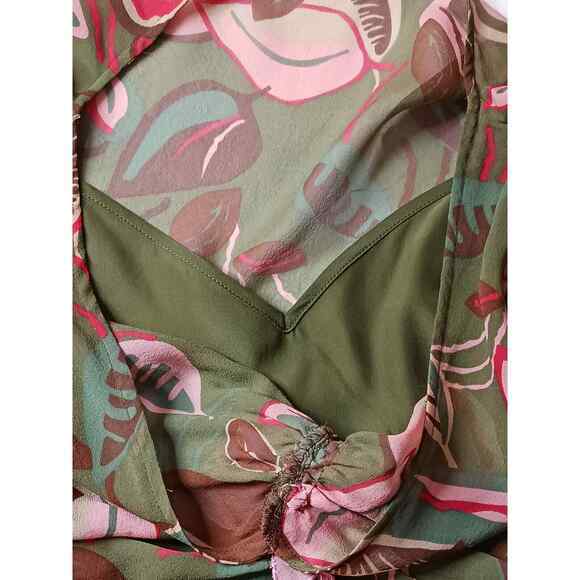 Y2K BCBGMAXAZRIA Silk Midi Dress Ruched XS XXS Coquette Fairy Dainty Babydoll - Picture 6 of 16